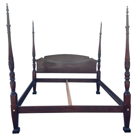 Pennsylvania House Mahogany Four Poster Rice Carved King Bed At 1stdibs