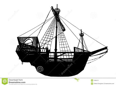 Ancient Sailing Ship Stock Illustration Illustration Of