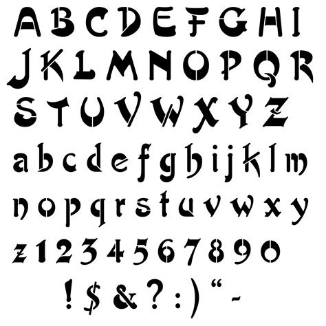 Alphabet Stencil Template Free Printable Printable Templates