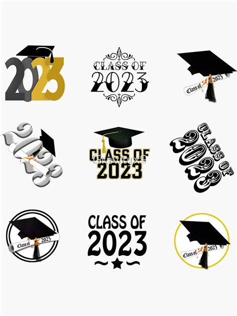 Class Of 2023 Graduation Pattern Sticker For Sale By Gravityx9