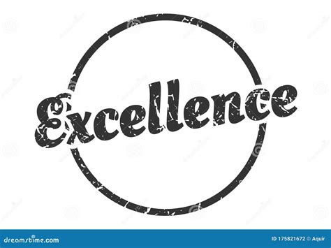 Excellence Sign Excellence Round Vintage Stamp Stock Vector