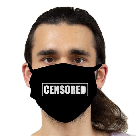 Function Black Censored Bar Face Mask Censor Pixelated Beep Swear