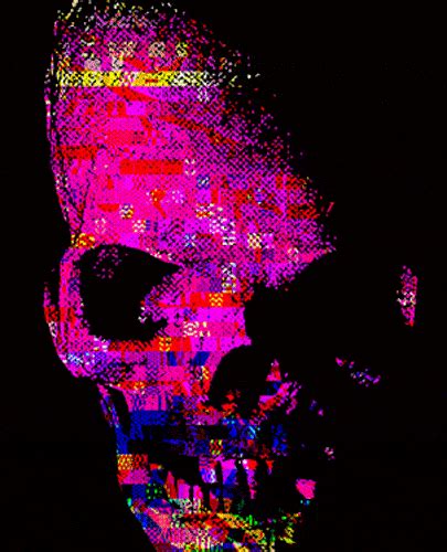  Glitch Skull Glitch Art Animated  On Er