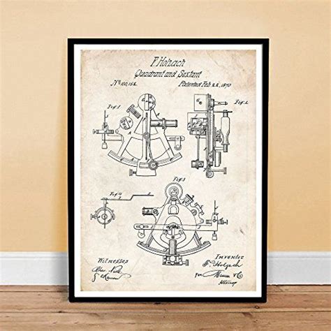 sextant invention 1870 us patent art poster print 18x24 holzach navigation navigator sailing