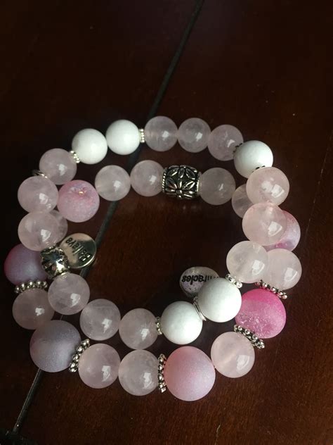 Pink Natural Gemstone Bracelets Semi Precious Stone Bracelet