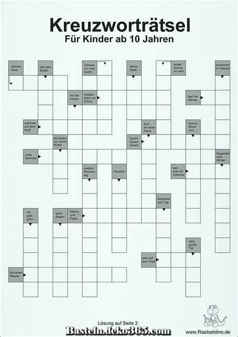 Spielen sie das berühmte kreuzworträtsel aus dem zeitmagazin! Kreuzworträtsel pro Kinder ab 10 Jahren - Basteln mit Kids