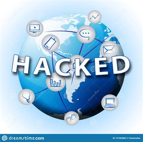 Website Hacked Cyber Security Alert 2d Illustration Stock Illustration ...