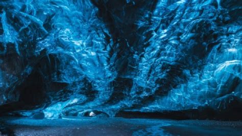 The Ice Cave In Icelandbeautifulvideo Ice Cave Ice Cave Iceland