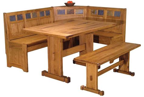 It is a good idea to build a breakfast nook with seating that can be used for storage. Breakfast Nook Set, Rustic Oak Breakfast Nook, Breakfast Nook