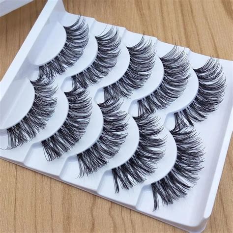 Buy Professional 5 Pairs 100 New Synthetic Hair Eyelashes Natural False