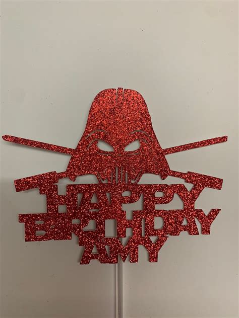 Darth Vader Style Birthday Cake Topper Svg Etsy