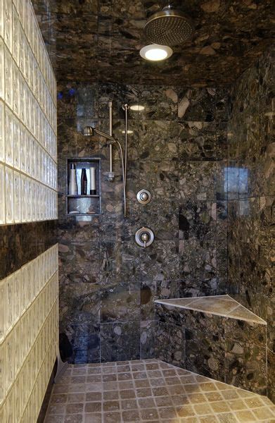 Grotto Like Shower Bathrooms Remodel Rustic Bathrooms Remodel