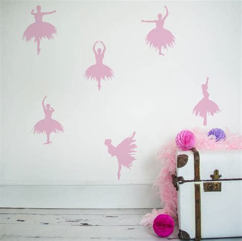 Set Of Six Ballerina Wall Stickers By Nutmeg Wall Stickers
