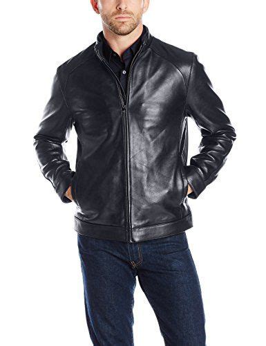 Emanuel By Emanuel Ungaro Mens Soft Lambskin Leather Moto Jacket With