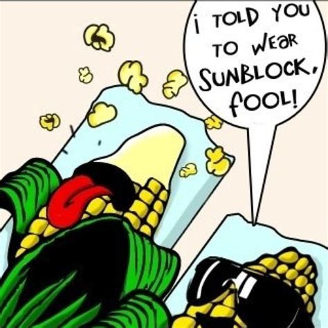 A Cartoon Corn On The Cob With Sunglasses And A Speech Bubble Saying I