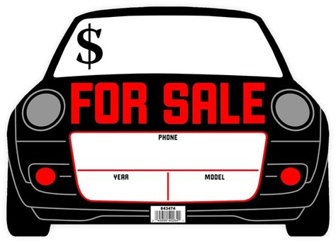 Sign template to advertise car for sale. Car Auto Shape FOR SALE FLuOrEsCeNt SIGN 10"x14 Windshield ...