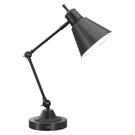 Alsy 225 In Bronze Task Lamp With Trumpet Head And Usb Charging