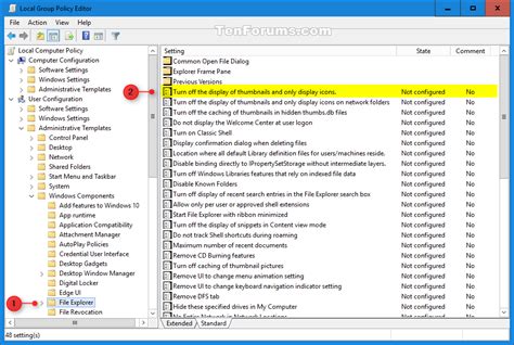 Enable Or Disable Thumbnail Previews In File Explorer In