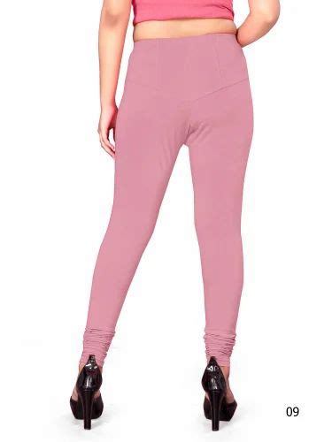 Pink Mid Waist Gunatit Comfort Gl Churidar Leggings For Women Casual Wear Skin Fit At Rs 185