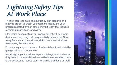 Thunderstorm And Lightning Safety Tips At Work Place