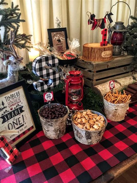Looking for easy ways to use pictures as party decorations? Little Lumberjack Birthday Party Ideas | Photo 9 of 33 ...