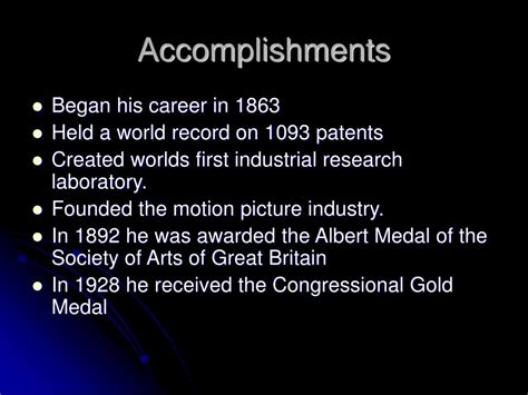 Ppt Thomas Alva Edison Life And Accomplishments Powerpoint