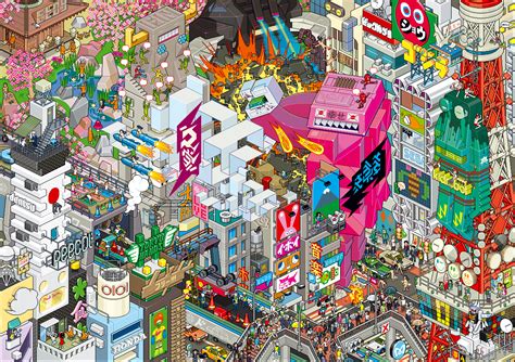 Crazy Japanese Isometric Pixels Click To See The Hi Res Nonsense