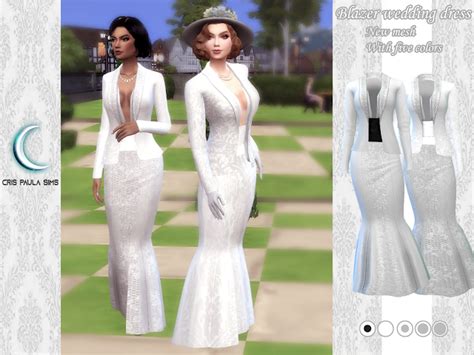 The Sims 4 Blazer Wedding Dress Cris Paula Sims