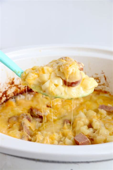 Crock Pot Recipe Cheesy Kielbasa Hash Browns