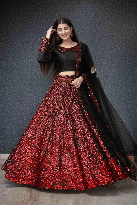 Heavy Sequins Embroidery Designer Black Lehenga Choli Lenga Choli Indian Pakistani Wedding