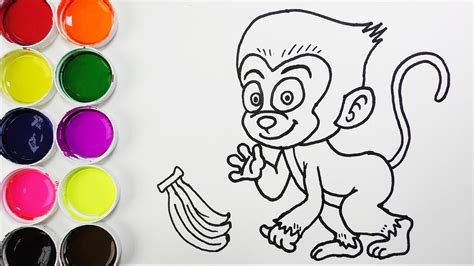 Como Dibujar Y Colorear Un Mono De Arco Iris Dibujos Para Niños Learn Draw And Color