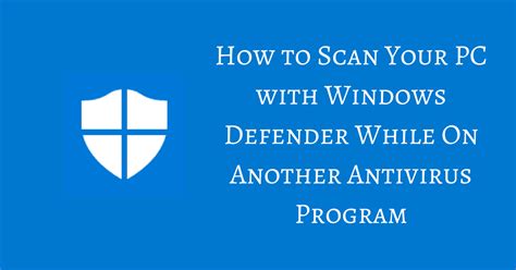 But how to scan a single folder or drive using step 1: Scan Your PC with Windows Defender While on Another ...