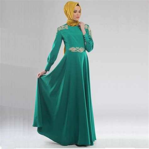 Buy Emerald Green Hijab Evening Dresses 2016 New High