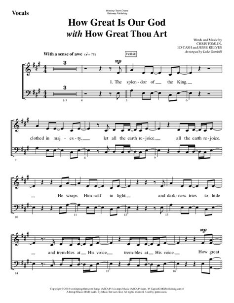 How Great Is Our God How Great Thou Art Sheet Music Pdf Worshipteam