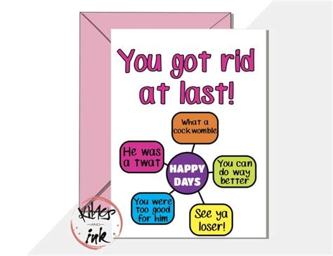 Funny Break Up Card You Got Rid At Lasthe Was A Etsy Uk