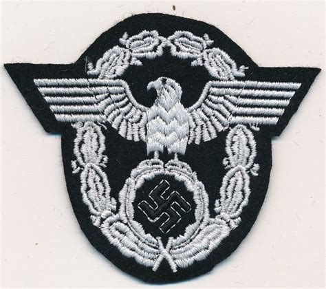 Ss Polizei Wwii German Police Sleeve Eagle On Black Wool Murphs Militaria