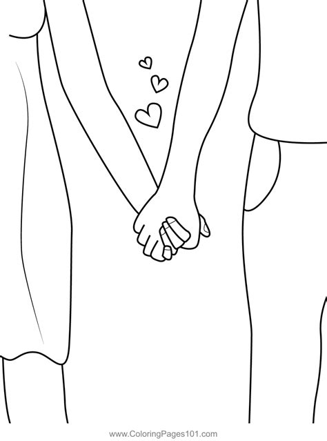 Holding Hands Coloring Pages At Getcoloringscom Free