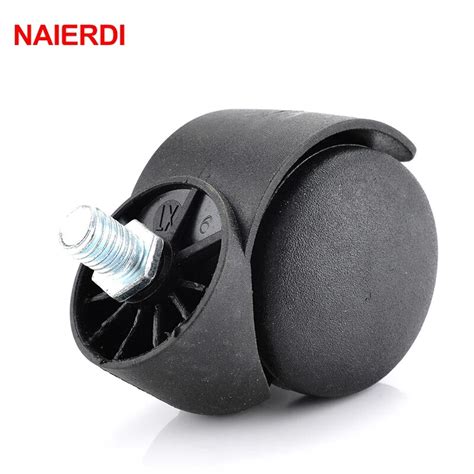 5pcs Naierdi 2 Universal Caster Black Mute 360 Degree Swivel Screw