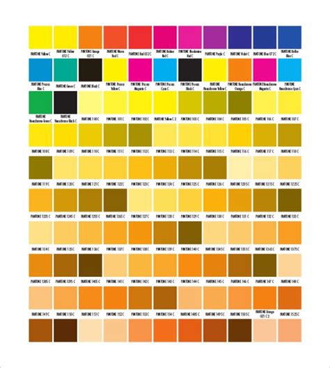 9 Pantone Color Chart Templates Free Sample Example Format Free