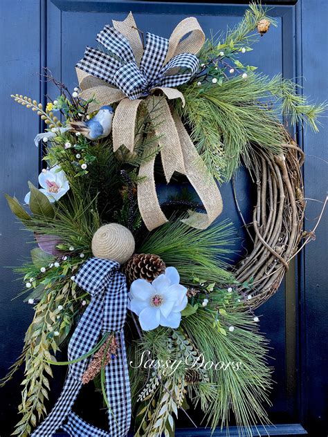 Woodland Wreath Front Door Cabin Wreath Pine Wreath Everyday Wreath
