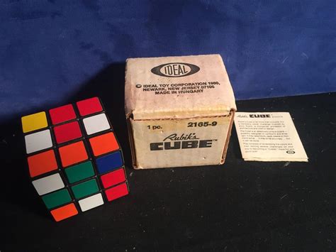 Vintage 1980 Rubiks Cube Game Original Plain Carboard Box Ideal Toy