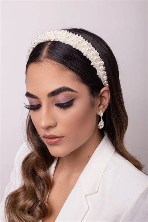 Wedding Pearls Headband Alexia Pearl Headband Bridal Shower Etsy