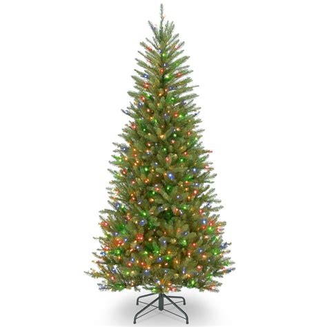 65 Pre Lit Dunhill Fir Slim Artificial Christmas Tree Multicolor