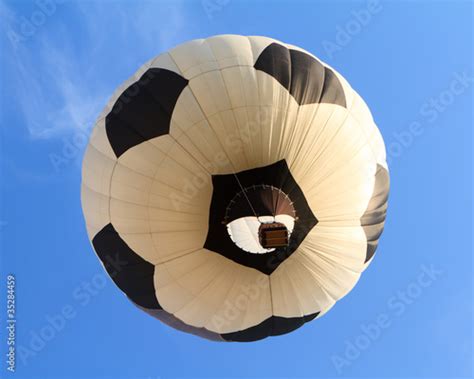 Hot Air Balloon In Shape Of Soccer Ball Stock Photo And Royalty Free