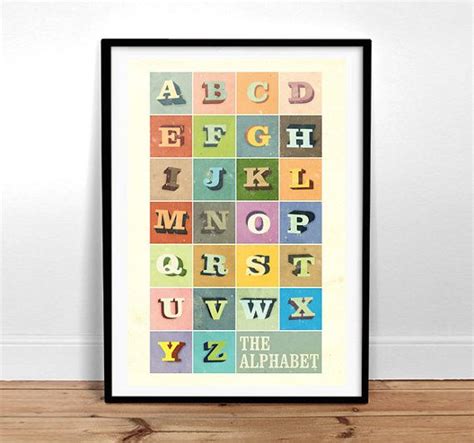 The Alphabet Vintage Poster Retro Art By Twenty21onecreative 1500