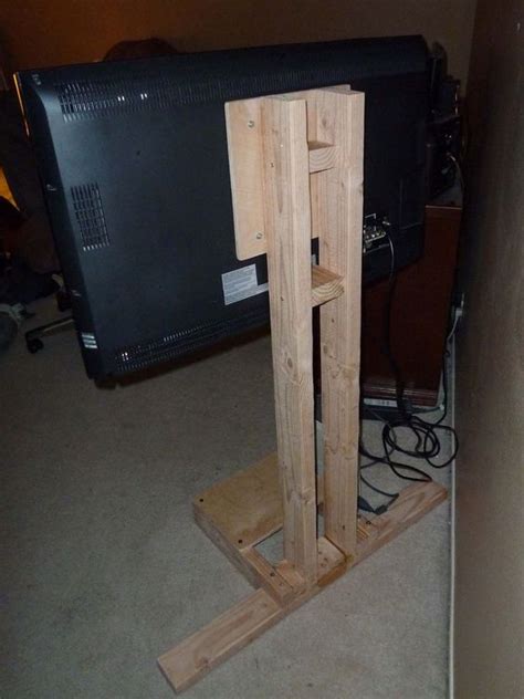 This wooden tv stand was made out of 3 repurposed epal pallets and fitted with three drawers. $10 LCD TV Floor Stand | Google, TVs and Pictures of