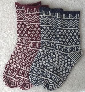 Easy to knit because you knit straight ahead for almost the whole work. Ravelry: Egyptian Socks pattern by Nancy Bush