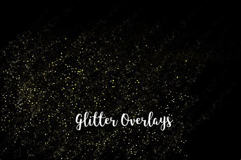 Yellow Glitter Overlays Gold Glitter Bokeh Overlays