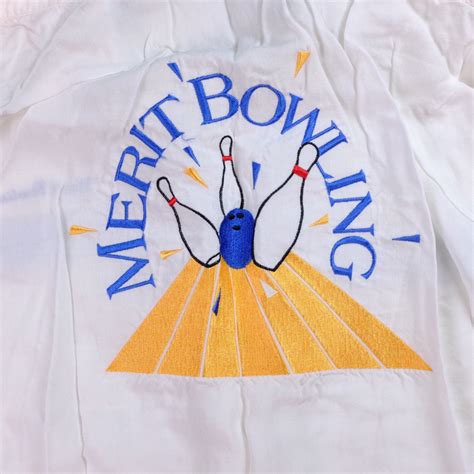 Vintage Bowling Shirt Embroidered Graphic Size Mens Medium Etsy