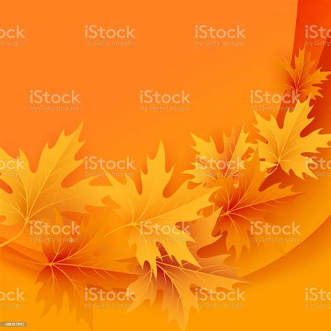Autumn Maples Falling Leaves Background Stock Illustration Download